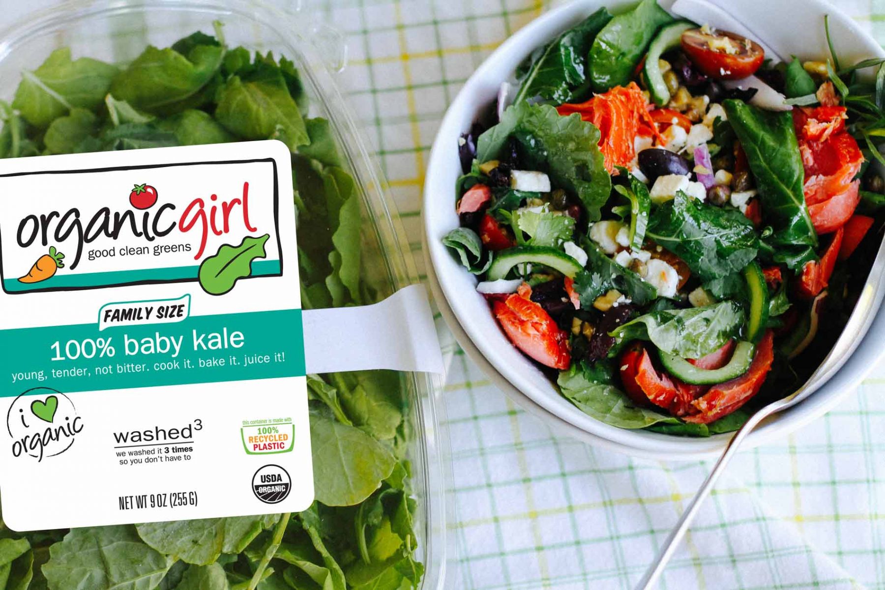 baby kale smoked salmon salad