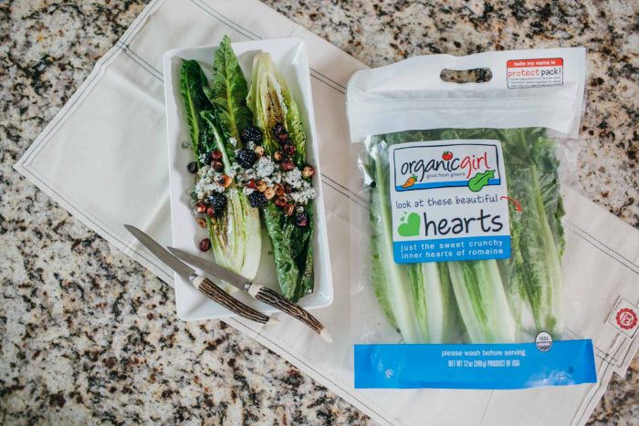 sweet blackberry grilled romaine hearts