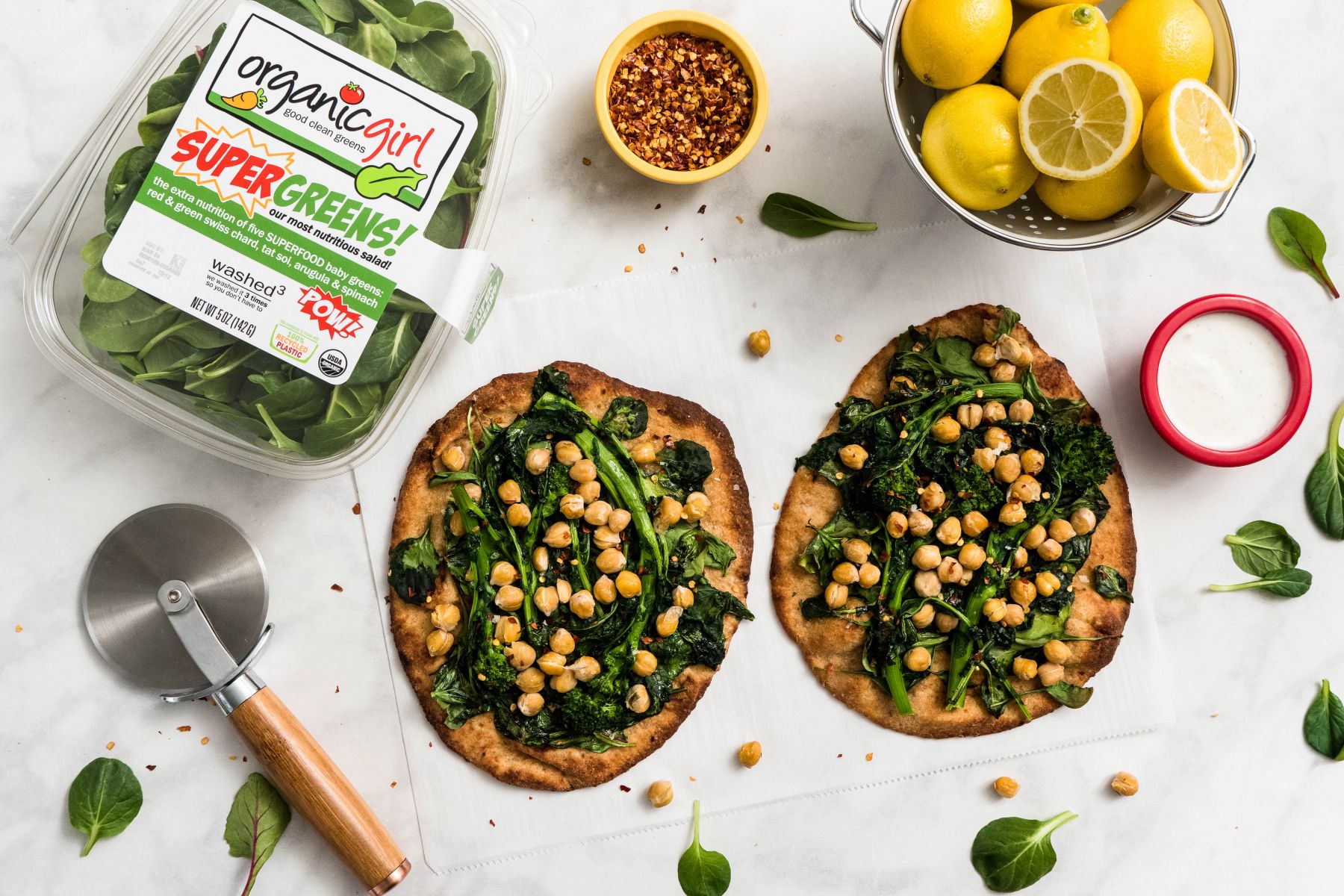 broccoli rabe & chickpea flatbread - iloveorganicgirl